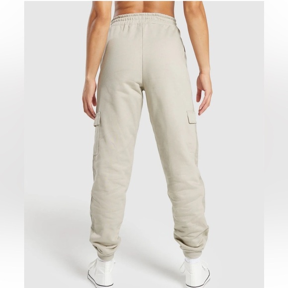 Gymshark legacy cargo joggers in washed stone brown 100% cotton size XS - Picture 5 of 11
